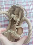 Handwoven Straw Rattan Half-Moon Handbag photo review