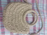 Handwoven Straw Rattan Half-Moon Handbag photo review