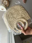 Handwoven Straw Rattan Half-Moon Handbag photo review