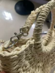 Handwoven Straw Rattan Half-Moon Handbag photo review