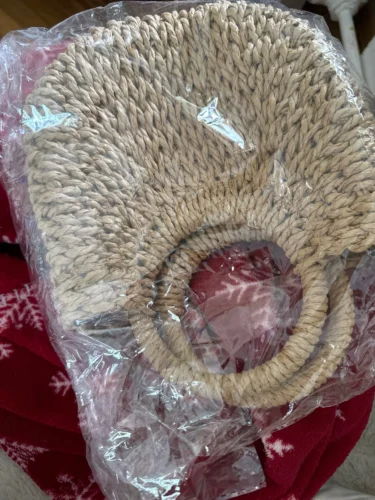 Handwoven Straw Rattan Half-Moon Handbag photo review