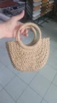 Handwoven Straw Rattan Half-Moon Handbag photo review