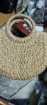 Handwoven Straw Rattan Half-Moon Handbag photo review