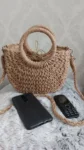Handwoven Straw Rattan Half-Moon Handbag photo review