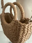 Handwoven Straw Rattan Half-Moon Handbag photo review