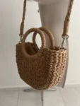 Handwoven Straw Rattan Half-Moon Handbag photo review