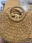 Handwoven Straw Rattan Half-Moon Handbag photo review