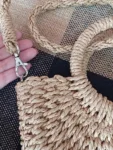 Handwoven Straw Rattan Half-Moon Handbag photo review