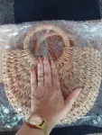 Handwoven Straw Rattan Half-Moon Handbag photo review