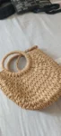 Handwoven Straw Rattan Half-Moon Handbag photo review