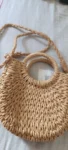 Handwoven Straw Rattan Half-Moon Handbag photo review