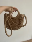 Handwoven Straw Rattan Half-Moon Handbag photo review
