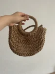 Handwoven Straw Rattan Half-Moon Handbag photo review